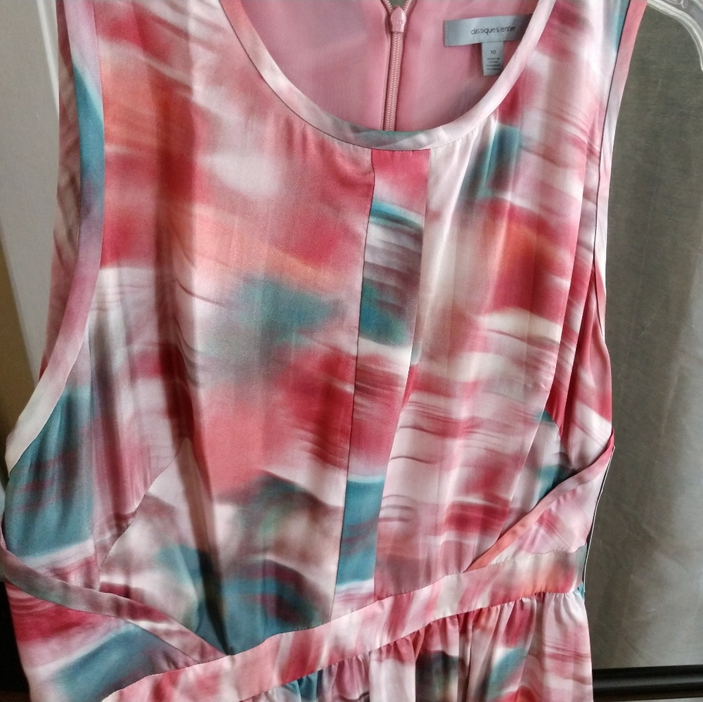 Silk flowy midi dress with pockets